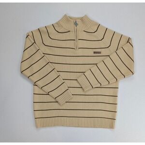 Southpole Tan Striped Quarter Zip Sweater XL